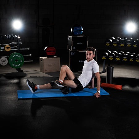 Mata fitness klubowa z otworami HMS PREMIUM MFK03 niebiesko - czarna