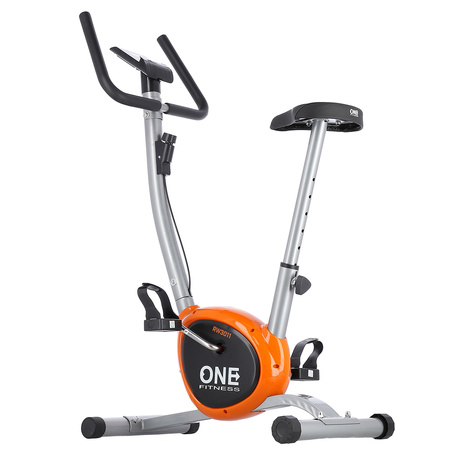 Rower treningowy mechaniczny ONE FITNESS RW3011 srebrno-pomarańczowy