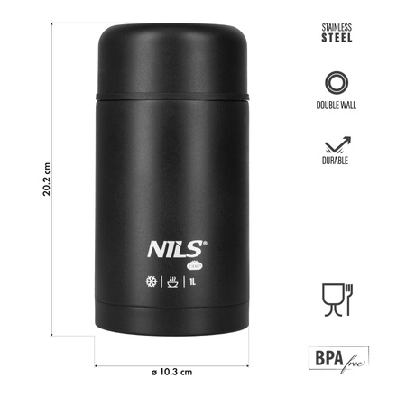 Termos obiadowy NILS CAMP NC3802 1000 ml czarny