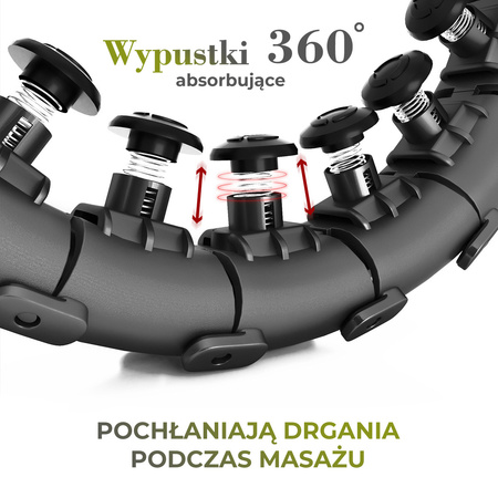 Hula hop z wypustkami i obciążnikiem HMS HHW12 czarny