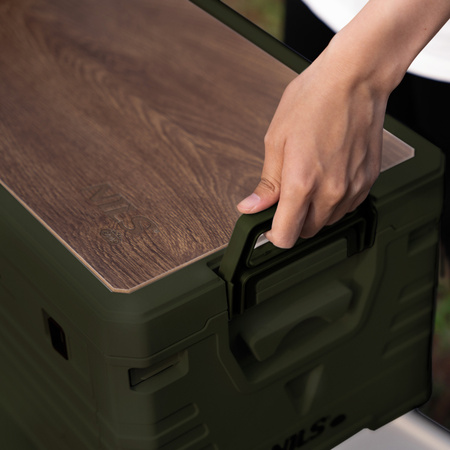 Składana skrzynia kempingowa z funkcją stołu NILS CAMP NCB4002 32L zielona 