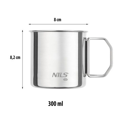 Zestaw czterech kubków ze stali nierdzewnej NILS CAMP NC1762