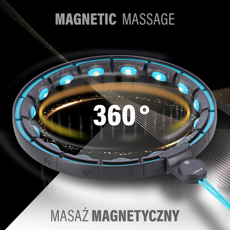 Hula hop magnetyczny z licznikiem i pasem HMS HHM17 czarny / turkusowy