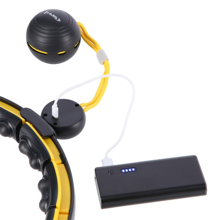 Hula hop z magnesami, wypustkami tpe, obciążnikiem i licznikiem HMS HHM21 czarny - żółty