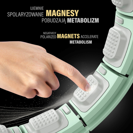 Hula hop z magnesami, obciążnikiem i licznikiem HMS HHM13 zielony