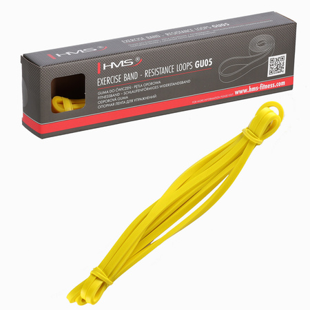 Guma do ćwiczeń HMS GU05 2080 x 6,4 mm żółta