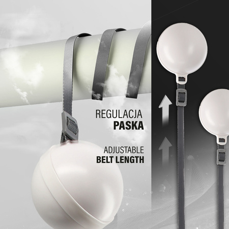 Hula hop z magnesami, obciążnikiem i licznikiem HMS HHM16 biało - czarny