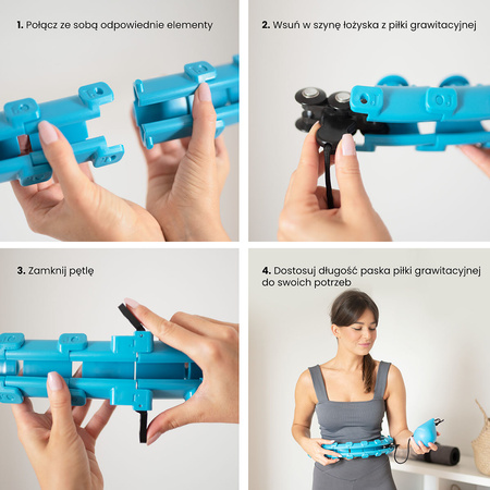 Hula hop z wypustkami, obciążnikiemi pasem HMS HHW01 blue