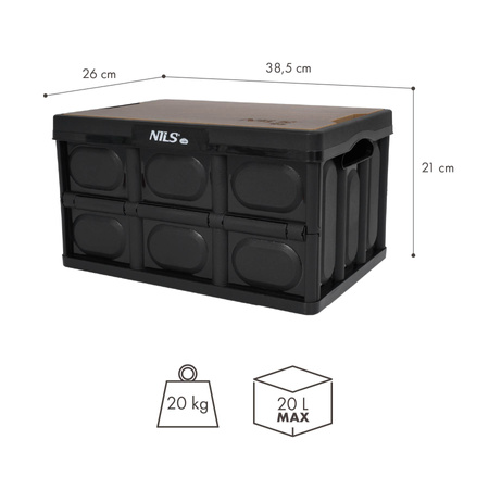 Składana skrzynia kempingowa z funkcją stołu 2w1 NILS CAMP NCB4005 20L