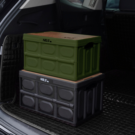 Składana skrzynia kempingowa z funkcją stołu NILS CAMP NCB4007 9L zielona