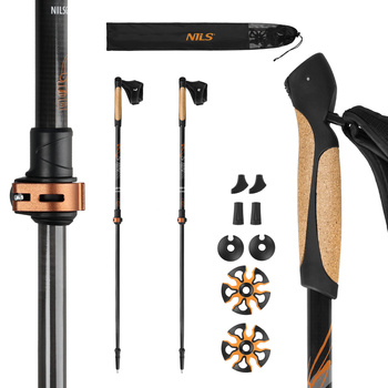 Kije Nordic Walking z włókna węglowego NILS NW8613