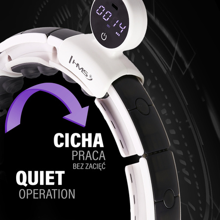 Hula hop z magnesami, obciążnikiem i licznikiem HMS HHM16 biało - czarny