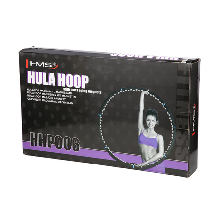Hula hop masujący z magnesami HMS HHP006 98cm czarny / niebieski