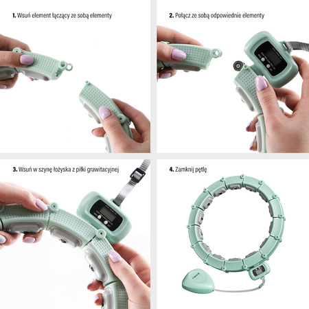 Hula hop magnetyczny z licznikiem i pasem HMS HHM14 green