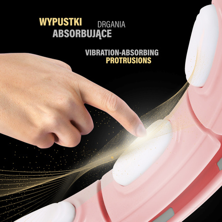 Hula hop z magnesem, obciążnikiem i licznikiem HMS HHM15 różowo - biały