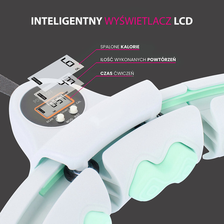 Hula hop z wypustkami, obciążnikiem i licznikiem HMS HHW06 zielony