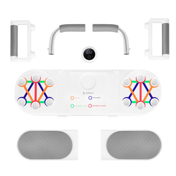 Deska do ćwiczeń mięśni brzucha i pompek z licznikiem HMS DBP03 biało - szara