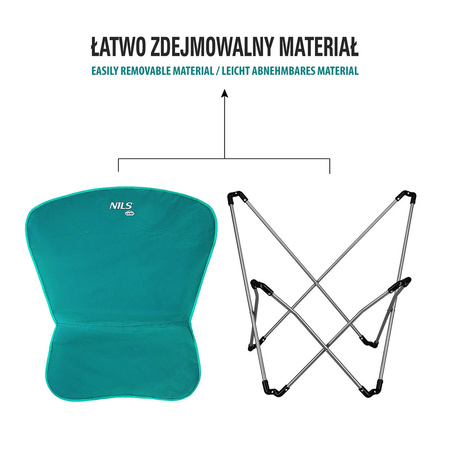 Krzesło turystyczne składane NILS CAMP NC3051 zielone