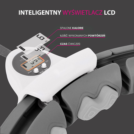 Hula hop z piłką grawitacyjną, licznikiem i pasem HMS HHW06 black