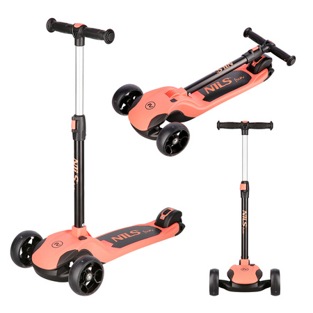 Hulajnoga dziecięca NILS FUN HLB122 LED różowa