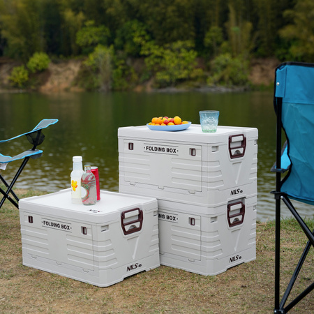 Składana skrzynia kempingowa z pokrywą NILS CAMP NCB4004 50L