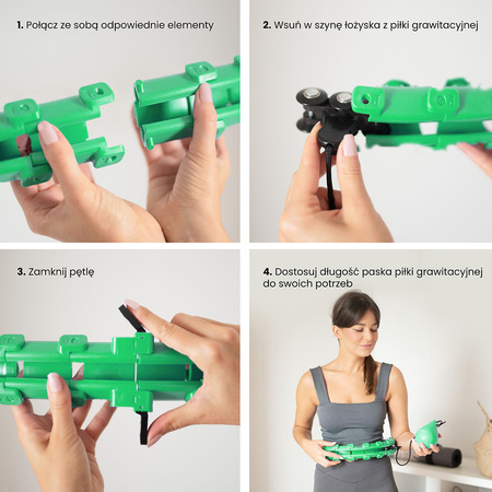 Hula hop z obciążnikiem HMS HHW01 zielony