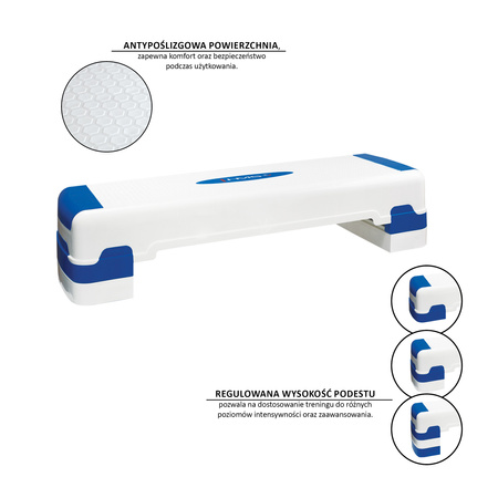 Step do aerobiku HMS AS005 biało - niebieski